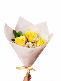 Trio de rosas amarelas