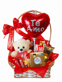 Cesta urso&chocolate (escolha a frase do balão)