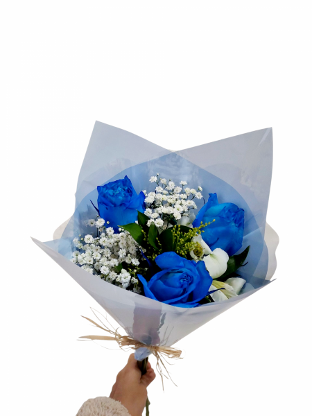 Buquê de rosas azuis